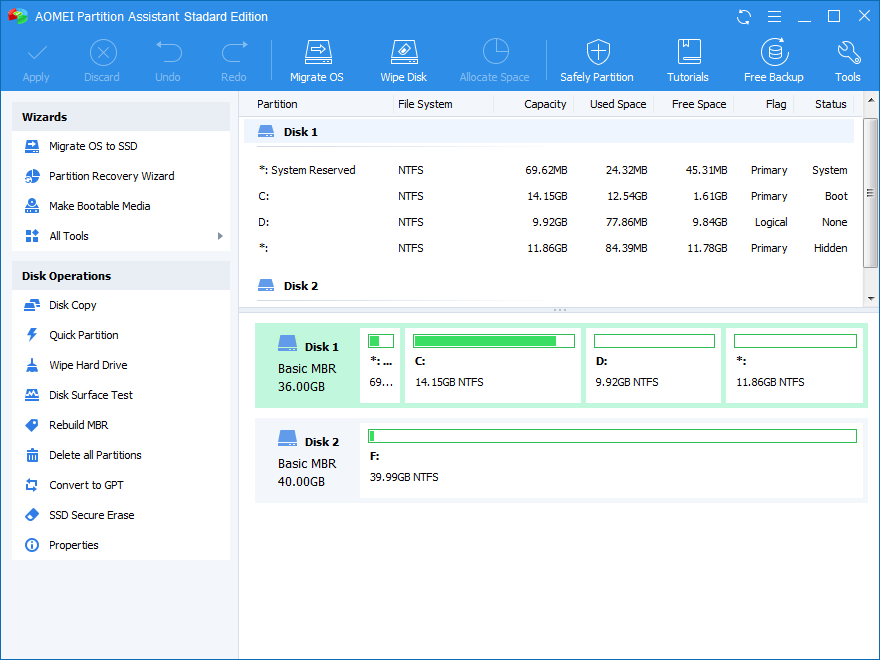 aomei partition assistant professional standard