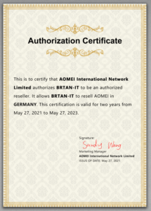 zertifikat aomei AOMEI Partner