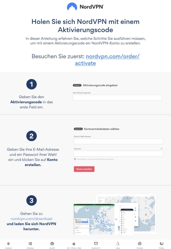 Anleitung Aktivierung NordVPN