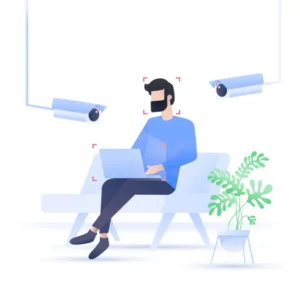 man home browsing cameras