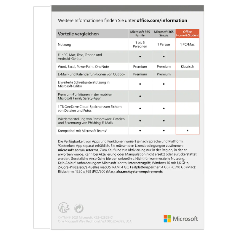 Microsoft Office Home & Student 2021 2