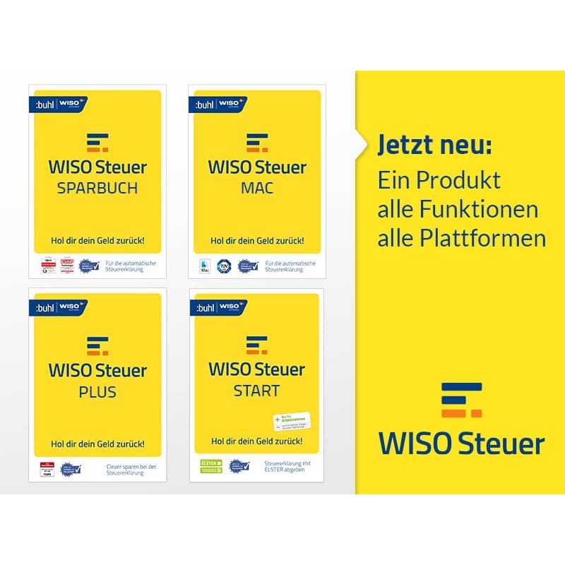 WISO Steuer 2023 Paket WISO Steuer Sparbuch WISO Steuer PLUS WISO Steuer MAC WISO Steuer Start